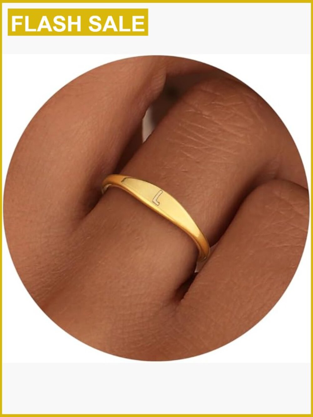 14k Gold Filled Initial Pinky Ring Stackable Dainty Non Tarnish Custom Gift